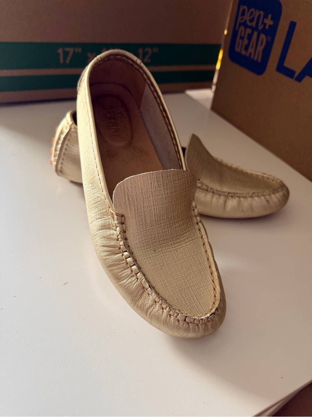 Sperry Women's Light Beige Slip-On Loafers